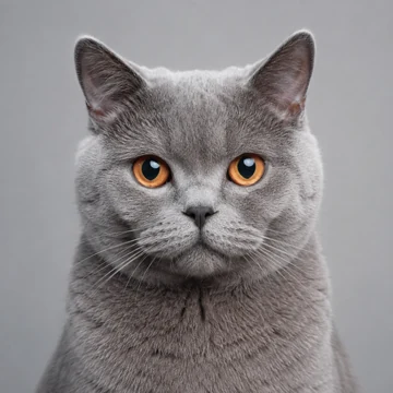A grey British shorthair cat